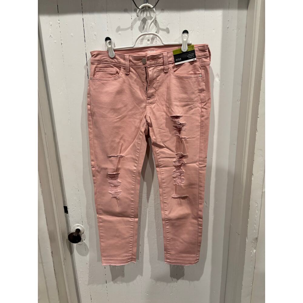 A.n.a. A New Approach Pink Denim Mid-Rise Skinny Ankle Jeans Pants size 6